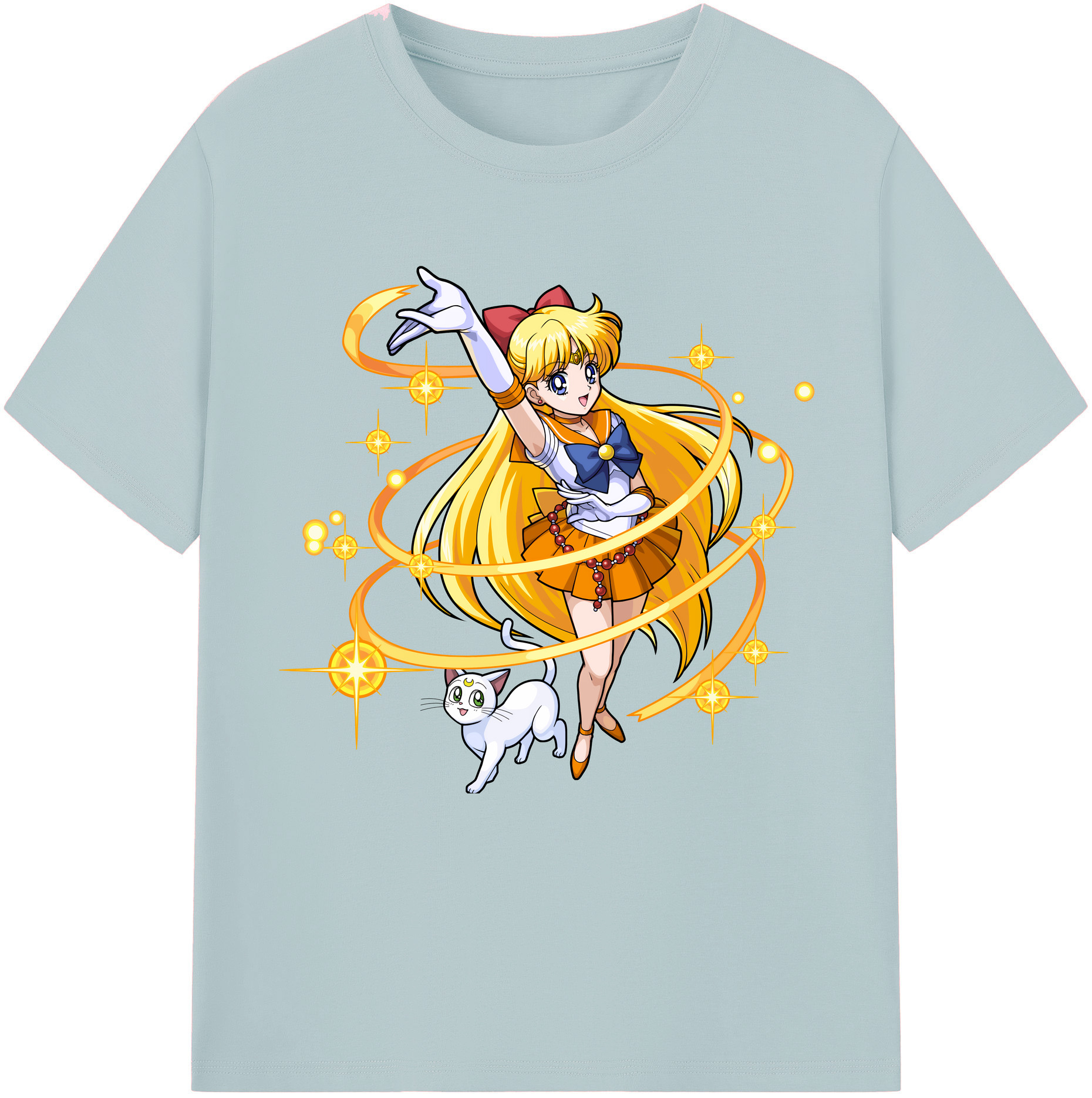 （画像用） 美少女戦士セーラームーン 愛野 美奈子 あいの みなこ Sailor Moon Aino Minako 綿100％半袖Tシャツ（フロントプリント）